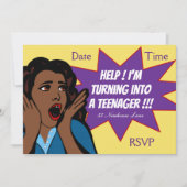Pop Art grappig tienermeisje Kaart (Voorkant)