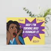 Pop Art grappig tienermeisje Kaart (Staand voorkant)