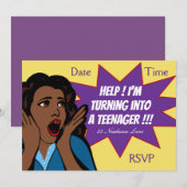 Pop Art grappig tienermeisje Kaart (Voorkant / Achterkant)