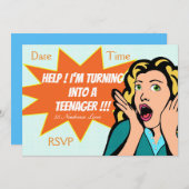 Pop Art grappig tienermeisje Kaart (Voorkant / Achterkant)