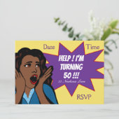 Pop Art grappige 50e verjaardag Kaart (Staand voorkant)