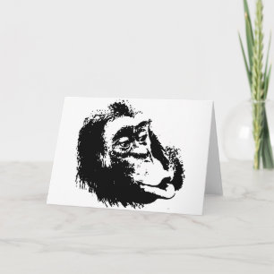 Pop Art Grappige Chimpansee Kaart