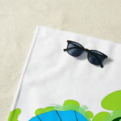 Pop Art Green Butterfly Beach Towel Strandlaken (In situ)