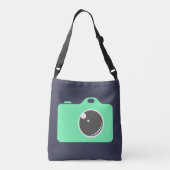 Pop Art Green Camera Blue Crossbody Tas (Achterkant)