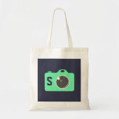 Pop Art Green Camera Blue Monogram Tote Bag (Voorkant)