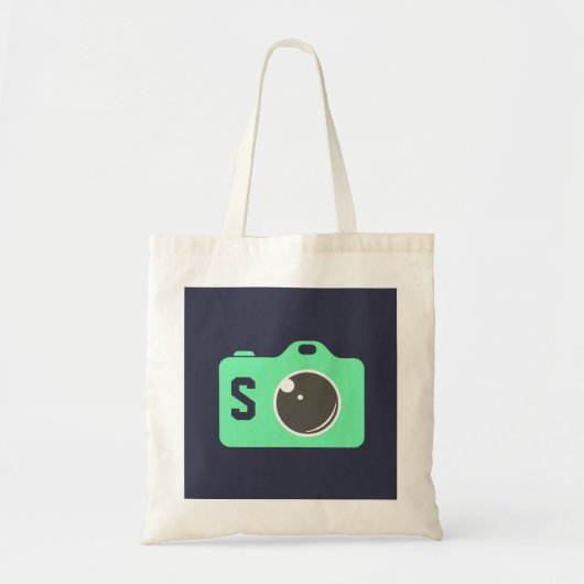 Pop Art Green Camera Blue Monogram Tote Bag (Voorkant)