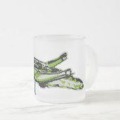 Pop Art Green Grasshopper Matglas Koffiemok (Voorkant rechts)