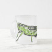 Pop Art Green Grasshopper Matglas Koffiemok (Voorkant links)
