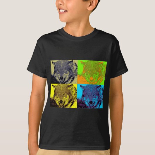 Pop Art Grey Wolf T-shirt (Voorkant)