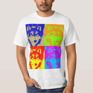 Pop Art Grey Wolf T-shirt