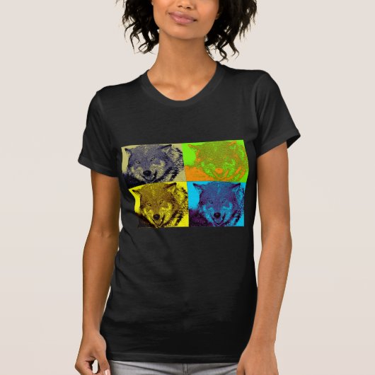 Pop Art Grey Wolf T-shirt (Voorkant)
