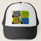 Pop Art Grey Wolf Trucker Pet (Voorkant)