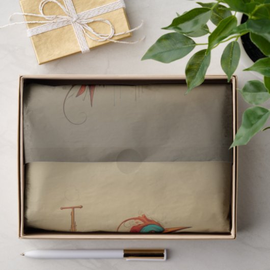 Pop art grillige gekleurde vogel decoupage tissuepapier (Geschenk)