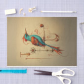 Pop art grillige gekleurde vogel decoupage tissuepapier (Craft)