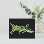 Pop Art Groene Sprinkhaan Briefkaart (Staand voorkant)