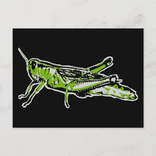 Pop Art Groene Sprinkhaan Briefkaart (Voorkant)