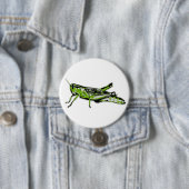 Pop Art Groene Sprinkhaan Ronde Button 7,6 Cm (In situ)