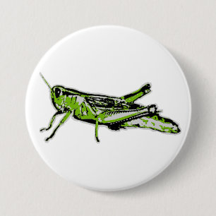 Pop Art Groene Sprinkhaan Ronde Button 7,6 Cm