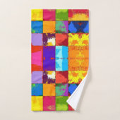 Pop Art grunge Kleurblokken Bad Handdoek (Handdoek)