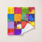 Pop Art grunge Kleurblokken Bad Handdoek (Wasdoekje)