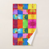 Pop Art grunge Kleurblokken Bad Handdoek (Handdoek)