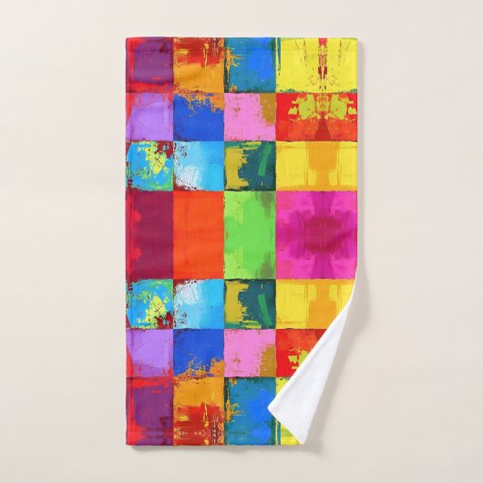 Pop Art grunge Kleurblokken Bad Handdoek (Handdoek)