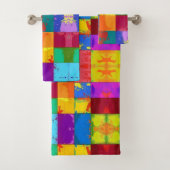 Pop Art grunge Kleurblokken Bad Handdoek (Insitu)
