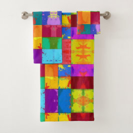 Pop Art grunge Kleurblokken Bad Handdoek