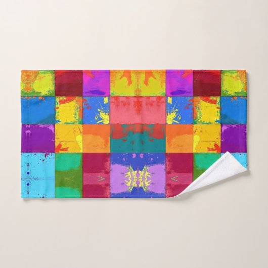 Pop Art grunge Kleurblokken Bad Handdoek (Handdoek)