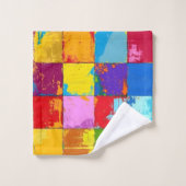 Pop Art grunge Kleurblokken Bad Handdoek (Wasdoekje)