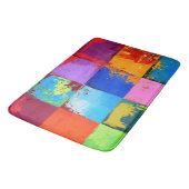 Pop Art grunge Kleurblokken Badmat (Gekanteld)