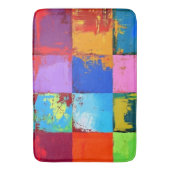 Pop Art grunge Kleurblokken Badmat (Voorkant Verticaal)