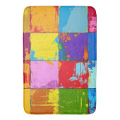 Pop Art grunge Kleurblokken Badmat (Voorkant Verticaal)