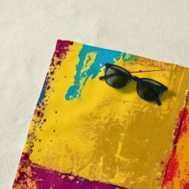 Pop Art grunge Kleurblokken Strandlaken