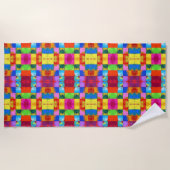 Pop Art grunge Kleurblokken Strandlaken (Voorkant)
