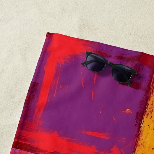 Pop Art grunge Kleurblokken Strandlaken (In situ)