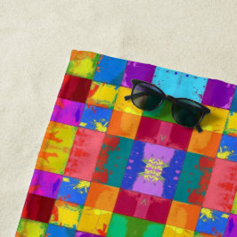 Pop Art grunge Kleurblokken Strandlaken