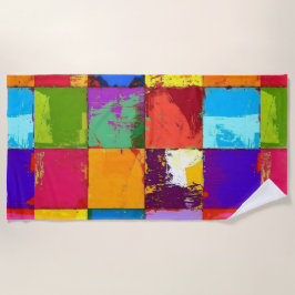 Pop Art grunge Kleurblokken Strandlaken