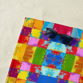 Pop Art grunge Kleurblokken Strandlaken