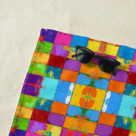 Pop Art grunge Kleurblokken Strandlaken