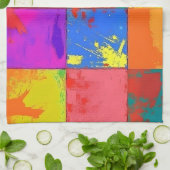 Pop Art grunge Kleurblokken Theedoek (Gevouwen)
