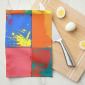 Pop Art grunge Kleurblokken Theedoek (Quarter Fold)