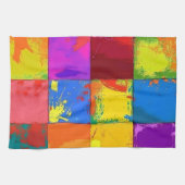 Pop Art grunge Kleurblokken Theedoek (Horizontaal)