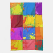 Pop Art grunge Kleurblokken Theedoek (Verticaal)