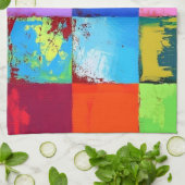 Pop Art grunge Kleurblokken Theedoek (Gevouwen)