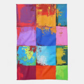 Pop Art grunge Kleurblokken Theedoek (Verticaal)