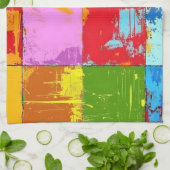 Pop Art grunge Kleurblokken Theedoek (Gevouwen)