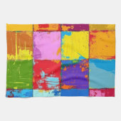 Pop Art grunge Kleurblokken Theedoek (Horizontaal)
