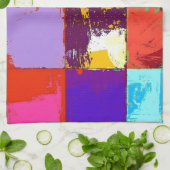 Pop Art grunge Kleurblokken Theedoek (Gevouwen)