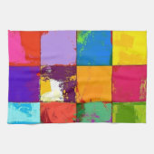 Pop Art grunge Kleurblokken Theedoek (Horizontaal)